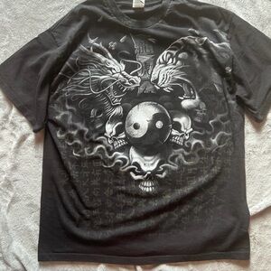 Delta Black Yin Yang Dragon Tee